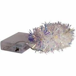 Best Pirce 🌟 Kurt Adler B O Warm White LED Silver Iricescent Tinsel Garland, 20 Lights 👍 -Cheap Christmas Crafts Store kurt adler b o warm white led silver iricescent tinsel garland 20 lights14257955 a03NOWA