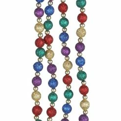 Cheap ⌛ Kurt Adler Multi Glitter Beaded Garland For 🎄 Christmas Decoration, 9 Feet Long 👏