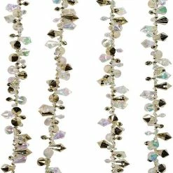 Deals ❤️ Kurt S. Adler Beaded Garland, Iridescent Gold, For 🎅 Christmas or Home Decoration, 9 Feet 😍