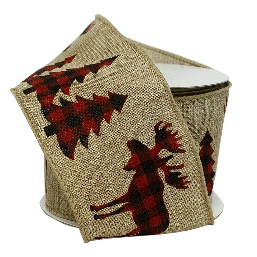 Hot Sale π LARIBBONS 2 1/2" WIRED REINDEER TREE RIBBON - NATURAL/BLACK β 1 Hot Sale π LARIBBONS 2 1/2" WIRED REINDEER TREE RIBBON - NATURAL/BLACK β