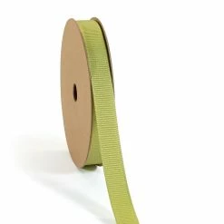 Best Sale ⌛ LaRibbons 3/8" Premium Textured Grosgrain Ribbon -Lemongrss ⭐