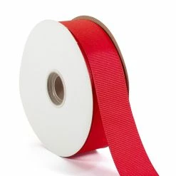 Outlet ❤️ LaRibbons and Crafts 1 1/2" 50yds Premium Textured Grosgrain Ribbon -Hot Red 🎉