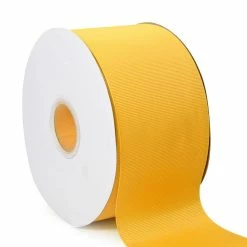 Coupon 🌟 LaRibbons and Crafts 3" 20yds Premium Textured Grosgrain Ribbon - Yellow Gold 🎁