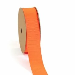 Outlet 🔔 LaRibbons and Crafts 7/8" 100 yds Premium Textured Grosgrain Ribbon - New Neon Orange 💯