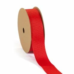 Outlet 😀 LaRibbons and Crafts 7/8" 100 yds Premium Textured Grosgrain Ribbon - Poppy Red ⭐