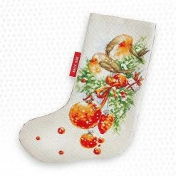 Hot Sale ✔️ Luca-S - Birds PM1229L 🎄 Christmas Stocking Counted Cross-Stitch Kit 🌟