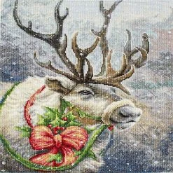 Outlet 🌟 Luca-S - 🎅 Christmas Deer B598L Counted Cross-Stitch Kit 🔔