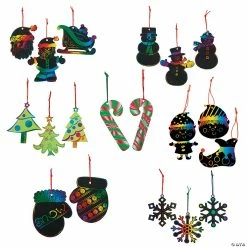 Discount 🔔 Magic Color Scratch 🎄 Christmas Ornament Assortment -192 Pc 🥰