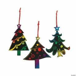 Best Pirce 🎉 Magic Color Scratch 🔔 Christmas Tree Ornaments - 24 Pc. 😉