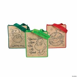 Best reviews of 🧨 Medium Color Your Own Dr. Seuss™ The Grinch Tote Bags - 12 Pc. 🧨