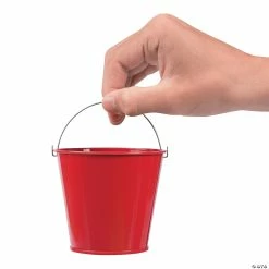 Hot Sale ⭐ Mini Pails - 12 Pc. 🔥 -Cheap Christmas Crafts Store mini red favor pails 12 pc 52 42 a02