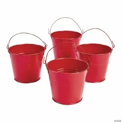 Hot Sale ⭐ Mini Pails - 12 Pc. 🔥 -Cheap Christmas Crafts Store mini red favor pails 12 pc 52 42 bc
