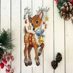 New 😀 MP Studia - 🔔 Christmas Helper SR-452 Plastic Canvas Counted Cross Stitch Kit 🔥