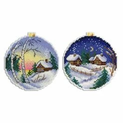 Promo 🌟 MP Studia - Winter Landscape P-331 / SR-331 Plastic Canvas Counted Cross Stitch Kit 🔔