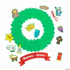 New 🥰 “Names of Jesus” Wreath Craft Kit- Makes 12 🛒 -Cheap Christmas Crafts Store names of jesus wreath craft kit makes 1248 1470 a04