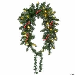 Hot Sale 🤩 National Tree Company 36 in. Glittery Mountain Spruce Mailbox Swag with LED Lights 🔥