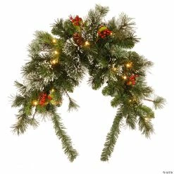 Brand new 😀 National Tree Company 36 in. Wintry Pine Mailbox Swag with Battery Operated Warm White LED Lights 🎉