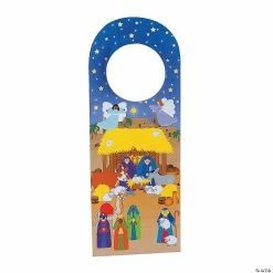 Promo 🌟 Nativity Doorknob Hanger Sticker Scenes - 12 Pc. ✨