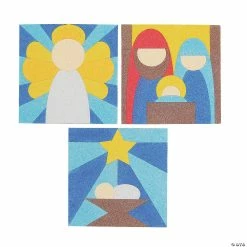 Cheapest ๐ Nativity Stained Glass Sand Art Pictures - 12 Pc. ๐