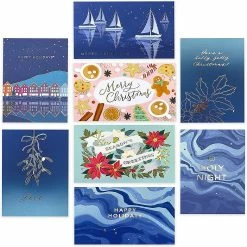 Best reviews of 😉 Navy Peony Gold Silver 🎅 Christmas Postcards 👍