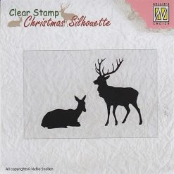 Promo 🔔 Nellie's Choice 🎅 Christmas Silhouette Clear Stamps Reindeer 👍