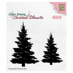 Top 10 😉 Nellie's Choice Clear Stamp 🎁 Christmas Silhouette Fir Trees ❤️