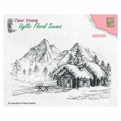 Best Pirce 🔥 Nellie's Choice Clear Stamp Snowy Landscape with Cottage 🧨