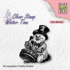 Buy π Nellie's Choice Clear Stamp Winter Time Snowman With Drum π