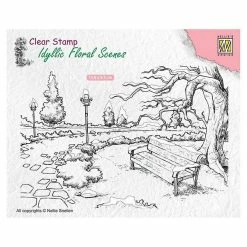 Coupon 🥰 Nellie's Choice Clear Stamp Wintery Park with Bench 😀