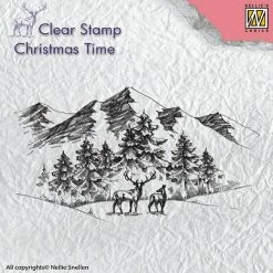 Budget ✨ Nellie's Choice Stamp Winter Landscape with Deer 🎁