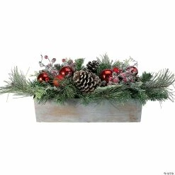 Cheap 🔥 Northlight 24" Mixed Pine Artificial 🎄 Christmas Arrangement in Wood Planter 🛒