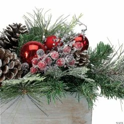 Cheap 🔥 Northlight 24" Mixed Pine Artificial 🎄 Christmas Arrangement in Wood Planter 🛒 -Cheap Christmas Crafts Store northlight 24 mixed pine artificial christmas arrangement in wood planter14281989 a02