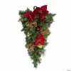 Deals ✔️ Northlight 32" Pine and Poinsettias Artificial 🎄 Christmas Teardrop Swag - Unlit ❤️