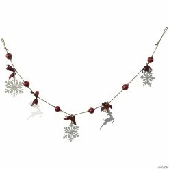 Best deal ✨ Northlight 4.25' Snowflake and Reindeer 🎄 Christmas Garland with Ball Ornaments - Unlit 👍