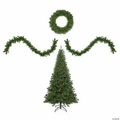 Flash Sale 🌟 Northlight 4-Piece Artificial Wolcott Spruce ❄ Christmas Tree Wreath and Garland Set Clear Lights 😉