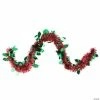 Outlet ✨ Northlight 50' Shiny Red 🎅 Christmas Tinsel Garland with Green Holly - Unlit 🛒
