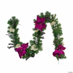 Coupon ✨ Northlight 6' x 10" Poinsettia and Pine Cone Artificial 🎁 Christmas Garland - Unlit 👏