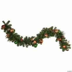 Budget 😉 Northlight 6' x 12'' Green Artificial Mixed Foliage with Ornaments ❄ Christmas Garland Unlit 😀