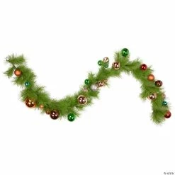 Buy 👍 Northlight 6' x 9" Multi-Colored Ornament and Long Needle Pine Artificial 🔔 Christmas Garland Unlit 💯