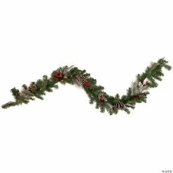 Deals 👍 Northlight 6' x 9" Pre-Lit Decorated Frosted Pine Cone and Berries Artificial ❄ Christmas Garland 🛒