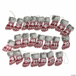 Top 10 ✔️ Northlight 7.8' x 5" Red and Gray Countdown 🎄 Christmas Stocking Garland - Unlit ⌛