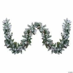 Budget 🎉 Northlight 9' x 10" Pre-Lit Flocked Pine Artificial 🎅 Christmas Garland - Multi Color Lights ✔️