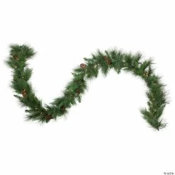 Hot Sale 💯 Northlight 9' x 12" Pre-Lit White Valley Pine Needle Artificial 🎄 Christmas Garland Clear Lights 🎉