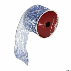 Top 10 💯 Northlight Pack of 12 Blue and Silver Shiny Swirls 🎁 Christmas Wired Craft Ribbon 2.5" x 120 Yards ❤️
