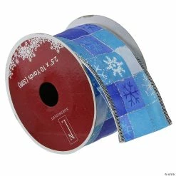 Best deal 👏 Northlight Pack of 12 Blue and Silver Snowflake Wired 🔔 Christmas Craft Ribbons - 2.5" x 120 Yards 🤩