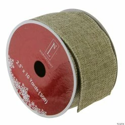 Wholesale 😍 Northlight Pack of 12 Brown 🔔 Christmas Wired Craft Ribbons - 2.5" x 120 Yards ✨