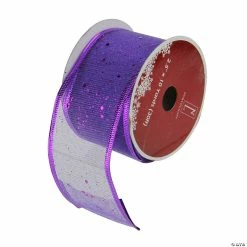 Wholesale 😉 Northlight Pack of 12 Shimmering Purple Wired 🎄 Christmas Craft Ribbon Spools - 2.5" x 120 Yards 😉