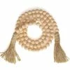 Outlet 🔥 Ornativity Natural Wooden Beads Garland - Rustic Farmhouse Country Wood Bead Home Decor Wall Hanging Accents with Boho Jute Tassels 👍