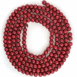 Best deal 🔔 Ornativity Red Cranberry Wooden Garland - Rustic Red Wood Beaded 🎄 Christmas Tree Decorations Garland Bead Strand 🎁