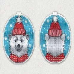 Coupon 😉 Oven - Plastic Canvas 🎄 Christmas Bear 1150 Counted Cross Stitch Kit ⭐